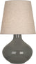 Ash Glazed Ceramic with Buff Linen Shade Glass and Beige/Tan Shade