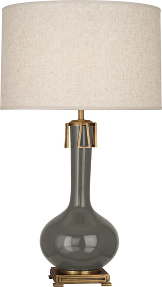 Buy ash-glazed-ceramic-w-aged-brass Athena Table Lamp by Robert Abbey