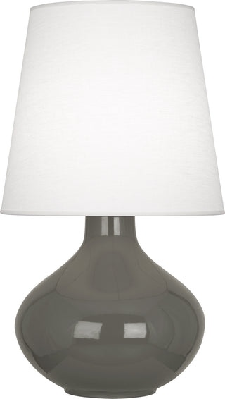 Buy ash-glazed-ceramic-with-oyster-linen-shade-glass-and-white-shade June Table Lamp by Robert Abbey