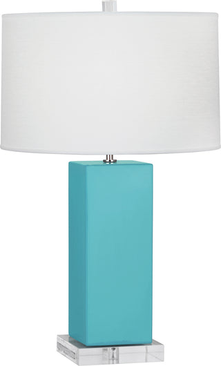 Buy egg-blue-glazed-ceramic Harvey Table Lamp by Robert Abbey