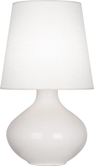 Buy lily-glazed-ceramic-with-oyster-linen-shade-glass June Table Lamp by Robert Abbey