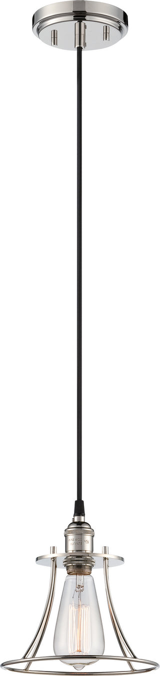 Buy polished-nickel-and-metal-shade Vintage Pendant by Nuvo Lighting