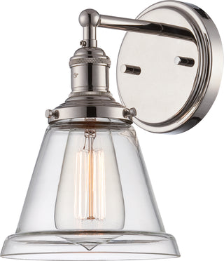 Buy polished-nickel-with-clear-glass-and-clear-shade Vintage Outdoor (Damp) Sconce by Nuvo Lighting