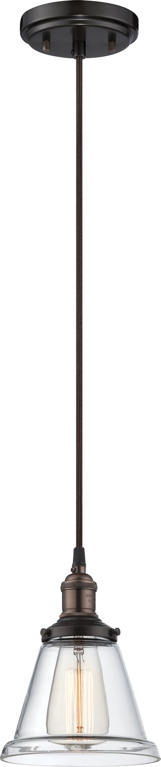 Buy rustic-bronze-with-clear-glass-and-clear-shade Vintage Pendant by Nuvo Lighting