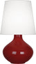 Oxblood Glazed Ceramic with Oyster Linen Shade Glass