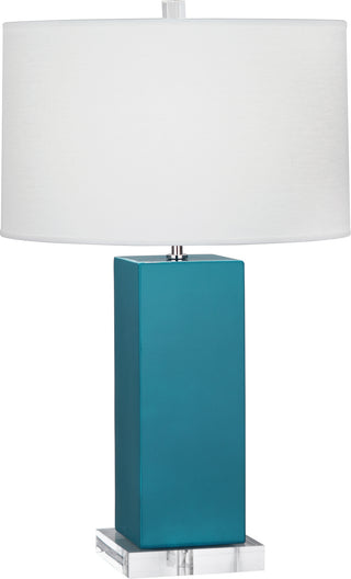 Buy peacock-glazed-ceramic Harvey Table Lamp by Robert Abbey