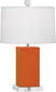 Pumpkin Glazed Ceramic with Oyster Linen Shade With Self Fabric Top Diffuser Glass and White Shade