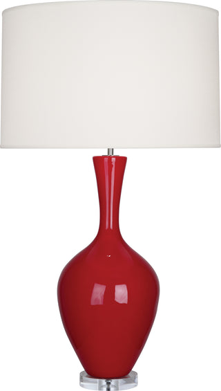 Buy ruby-red-glazed-ceramic Audrey Table Lamp by Robert Abbey