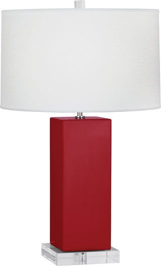Buy ruby-red-glazed-ceramic Harvey Table Lamp by Robert Abbey
