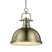 Aged Brass with Aged Brass Glass and Metal Shade