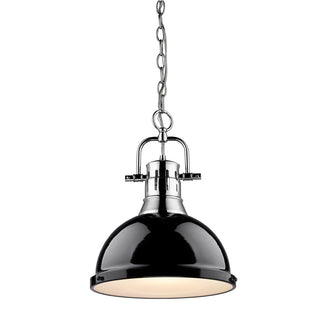 Buy chrome-with-black-glass Duncan Outdoor (Damp) Pendant by Golden