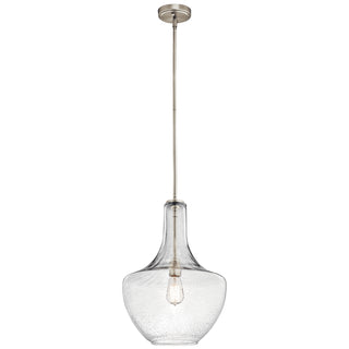 Buy brushed-nickel-with-clear-seeded-glass-and-clear-seedy-shade Everly Pendant by Kichler