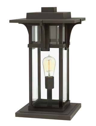 Buy oil-rubbed-bronze-with-clear-beveled-glass-and-clear-shade Manhattan Outdoor (Wet) Post Lanterns by Hinkley