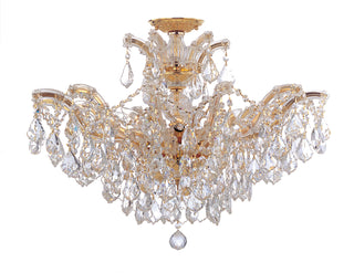 Buy gold-and-clear-shade Maria Theresa Outdoor (Damp) Semi-Flush Mount Ceiling Light by Crystorama