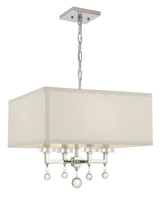 Buy polished-nickel-and-white-shade Paxton Chandelier by Crystorama