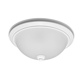 Buy white-with-satin-etched-glass-and-white-shade Geary Outdoor (Damp) Flush Mount Ceiling Light by Generation Lighting