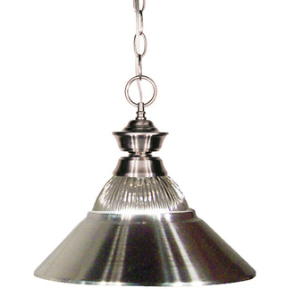 Buy brushed-nickel-with-clear-ribbed-brushed-nickel-glass-and-clear-textured-shade Pendant Lights Pendant by Z-Lite