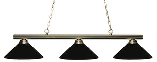 Buy brushed-nickel-with-matte-black-glass-and-black-shade Sharp Shooter Billiard by Z-Lite