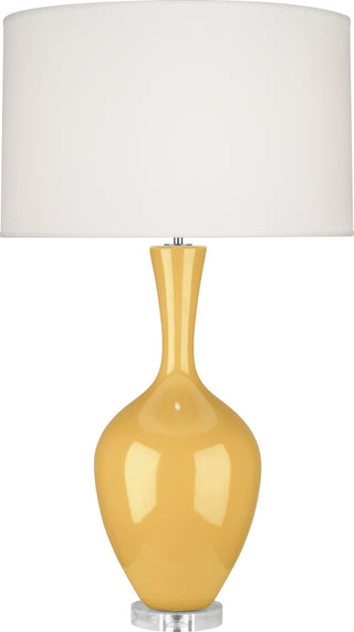 Buy sunset-yellow-glazed-ceramic Audrey Table Lamp by Robert Abbey