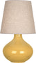 Sunset Yellow Glazed Ceramic with Buff Linen Shade Glass