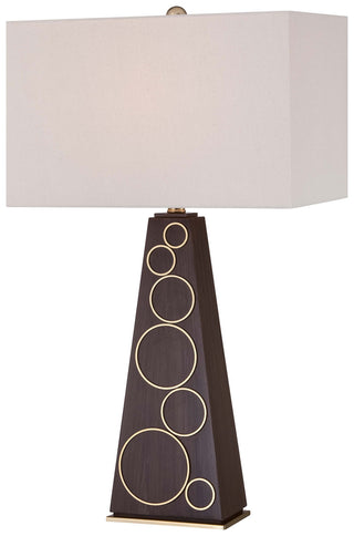 Buy dark-walnut-with-honey-gold-accents Portables Table Lamp by George Kovacs