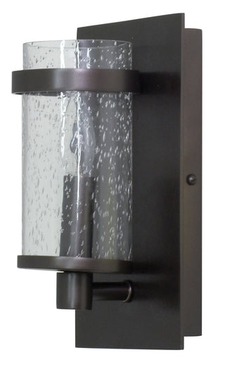 Buy mahogany-bronze-with-seeded-cylinder-glass-glass-and-clear-shade Lake Shore Sconce by House of Troy