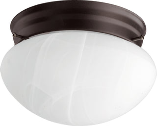 Buy oiled-bronze-with-faux-alabaster-glass-and-white-shade Faux Alabaster Mushrooms Outdoor (Damp) Ceiling Light by Quorum