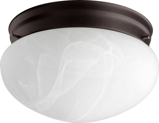 Buy oiled-bronze-with-white-glass-and-white-shade Faux Alabaster Mushrooms Outdoor (Damp) Ceiling Mount Light by Quorum