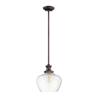 Buy rubbed-bronze-with-clear-glass-and-clear-shade Outdoor (Damp) Pendant by Millennium