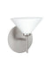 Satin Nickel with White 2.5``x 5.5``x 5.5`` Glass and White Shade