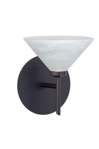 Buy bronze-with-marble-2-5-x-5-5-x-5-5-glass-and-frosted-shade Kona Sconce by Besa