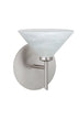 Satin Nickel with Marble 2.5``x 5.5``x 5.5`` Glass and Frosted Shade