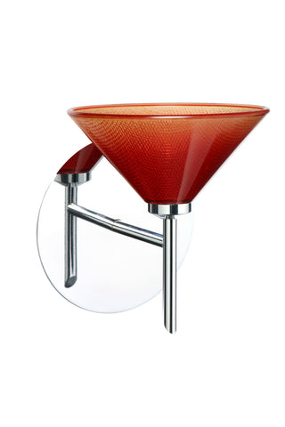 Buy chrome-with-sunset-2-5-x-5-5-x-5-5-glass-and-red-shade Kona Sconce by Besa