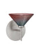 Satin Nickel with Bi-color 2.5``x 5.5``x 5.5`` Glass and Multicolor Shade