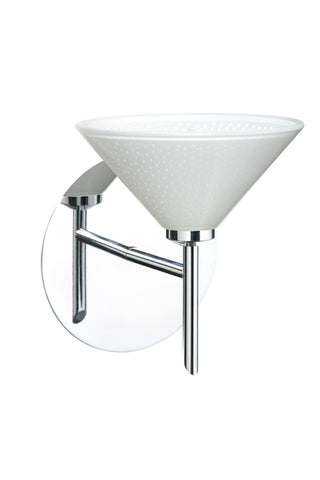 Buy chrome-with-white-starpoint-2-5-x-5-5-x-glass-and-white-shade Kona Sconce by Besa