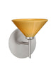 Satin Nickel with Mango Starpoint 2.5``x 5.5``x `` Glass and Amber/Brown Shade