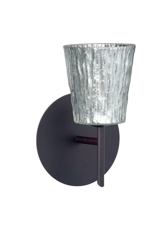 Buy bronze-with-stone-silver-foil-3-75-x-3-5-x-glass-and-silver-gray-shade Nico Sconce by Besa