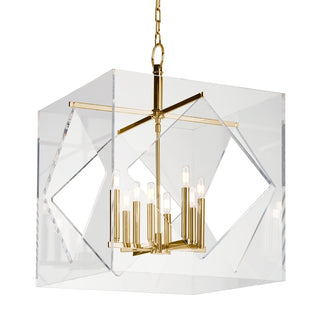 Buy aged-brass-with-clear-glass-and-clear-shade Travis Outdoor (Damp) Chandelier by Hudson Valley