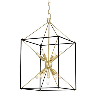 Buy aged-brass-black-and-metal-shade Glendale Outdoor (Damp) Lantern by Hudson Valley