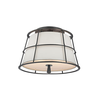Buy old-bronze-with-cream-glass Savona Outdoor (Damp) Semi-Flush Mount Ceiling Light by Hudson Valley