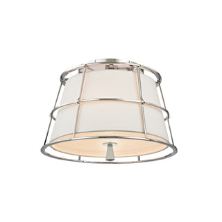 Buy polished-nickel-with-cream-glass Savona Outdoor (Damp) Semi-Flush Mount Ceiling Light by Hudson Valley