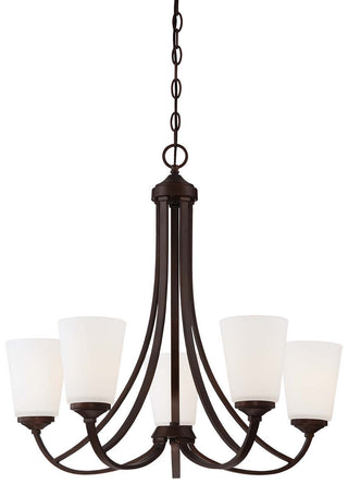 Buy vintage-bronze-with-etched-white-glass-and-white-shade Overland Park Chandelier by Minka-Lavery