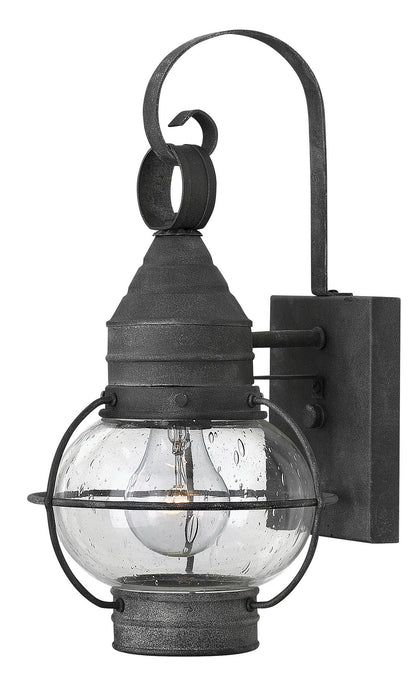 Cape Cod Wall Lantern by Hinkley – Lights: 1 Light (8.00"L x 7.00"W x 14.00"H) – Finish: Aged Zinc with Clear Seedy Glass and Clear Shade – Hinkley-2206DZ