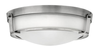 Buy antique-nickel-with-etched-glass-and-white-shade Hathaway Flush Mount Ceiling Light by Hinkley