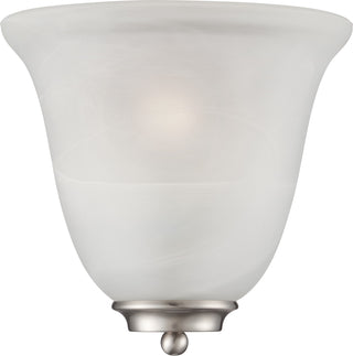 Buy brushed-nickel-with-alabaster-glass-and-white-shade Empire Outdoor (Damp) Sconce by Nuvo Lighting