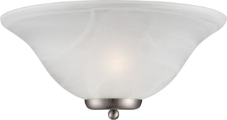 Buy brushed-nickel-with-alabaster-glass-and-white-shade Ballerina Outdoor (Damp) Sconce by Nuvo Lighting