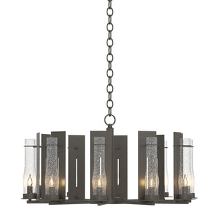 Buy dark-smoke-with-seeded-clear-glass-ii-glass-and-clear-shade New Town Chandelier by Hubbardton Forge