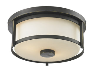Buy olde-bronze-with-matte-opal-glass-and-opal-shade Savannah Outdoor (Damp) Flush Mount Ceiling Light by Z-Lite
