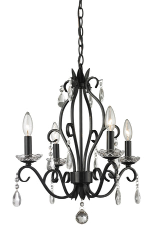 Buy matte-black-with-clear-crystal-glass Princess Chandeliers Chandelier by Z-Lite