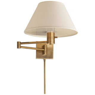 Buy hand-rubbed-antique-brass-with-6-x-12-x-7-linen-glass-and-white-shade Vc Classic Sconce by Visual Comfort Signature